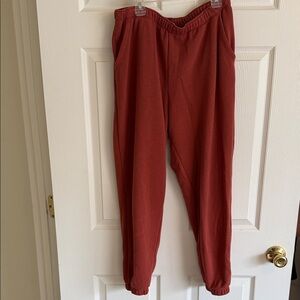 aerie rust red jogger sweatpants